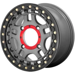 KS240 Recon Beadlock 15x7 4/156 Gun Metal - Gloss Black Ring +38 Wheel -Automobile Store KMC KS24057044438 4 L