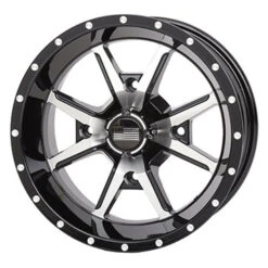 12x7 4/110 5+2 Frontline 556 Black & Machined Wheel