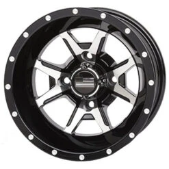 12x7 4/110 2+5 Frontline 556 Black & Machined Wheel